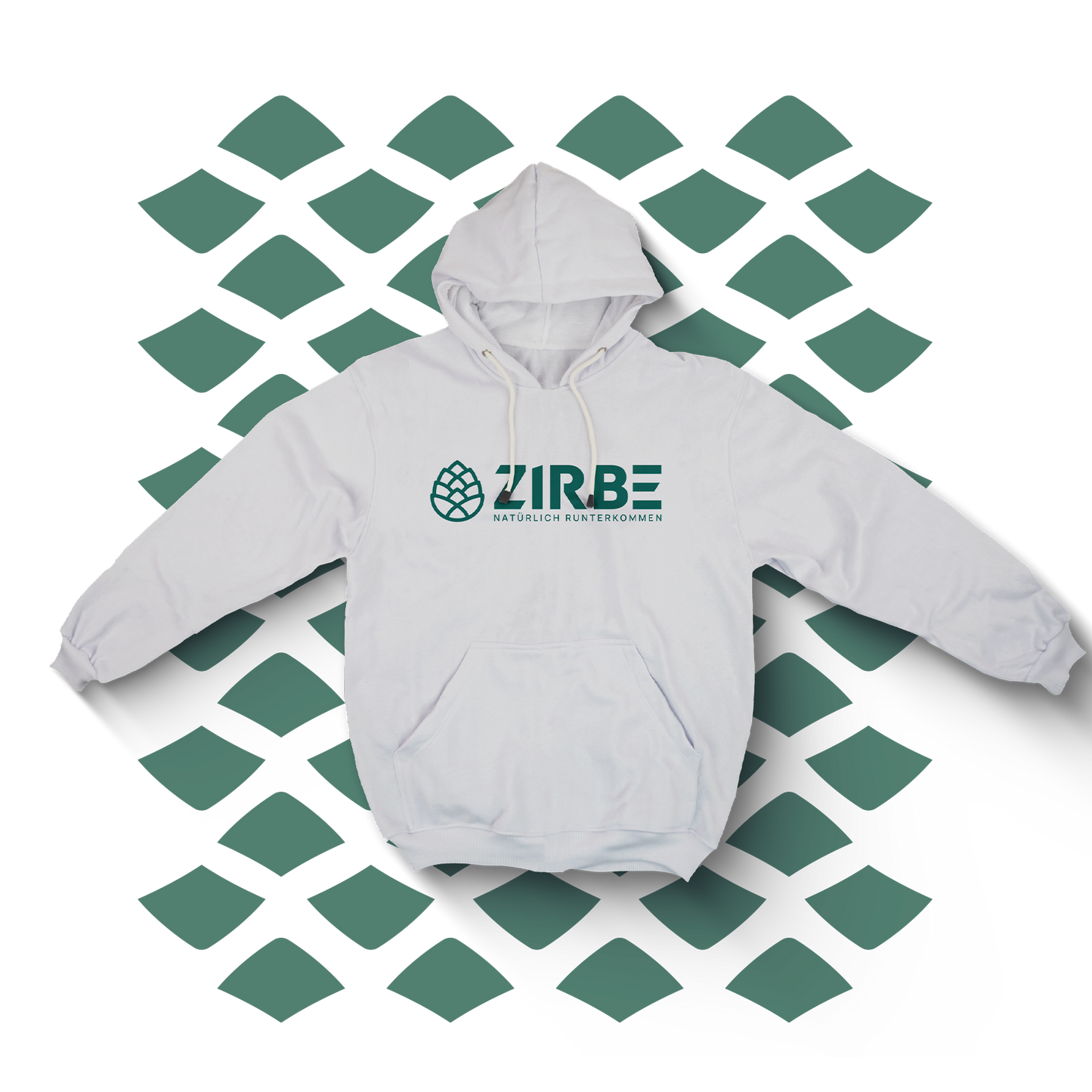 Hoodie von ZIRBE mit Logo – Alpine Comfort Kollektion in Weiß